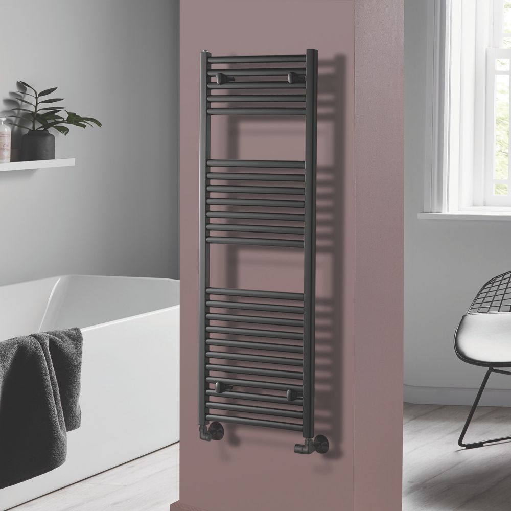Image of Towelrads Pisa Premium Towel Radiator 1200mm x 400mm Black 1607BTU 