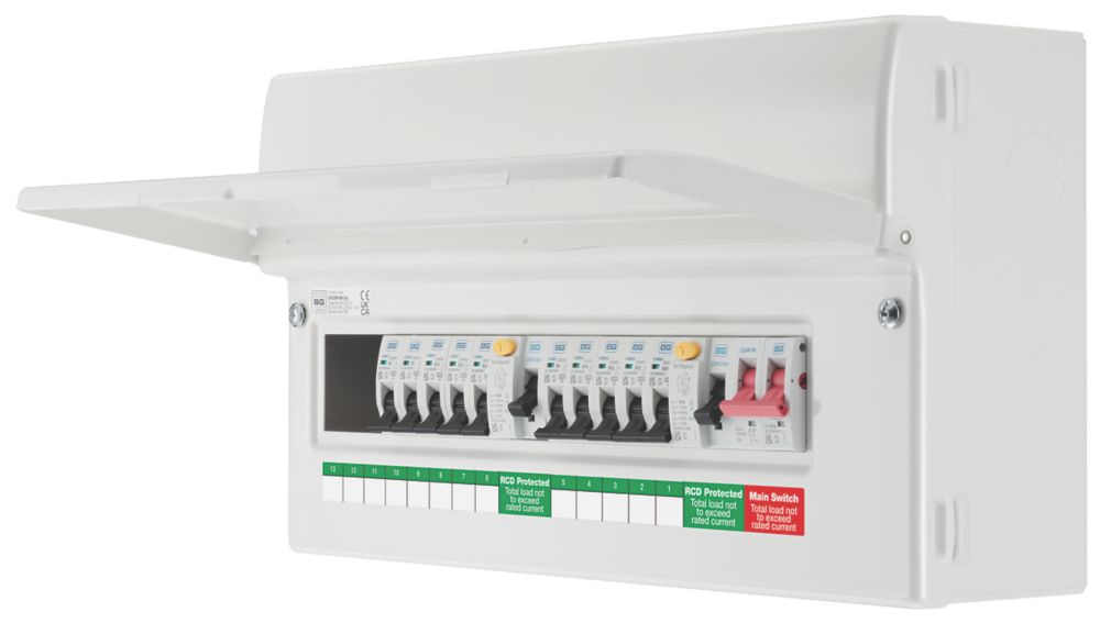 Image of British General Fortress 19-Module 10-Way Populated High Integrity Dual RCD Consumer Unit 
