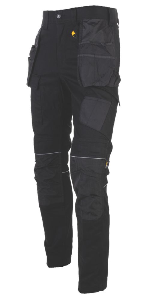 Image of CAT Stretch Pocket Trousers Black 30" W 32" L 
