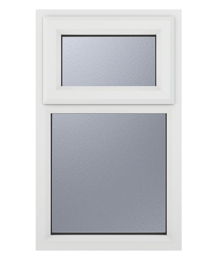 Image of Crystal Top Opening Obscure Triple-Glazed Casement White uPVC Window 610mm x 1115mm 
