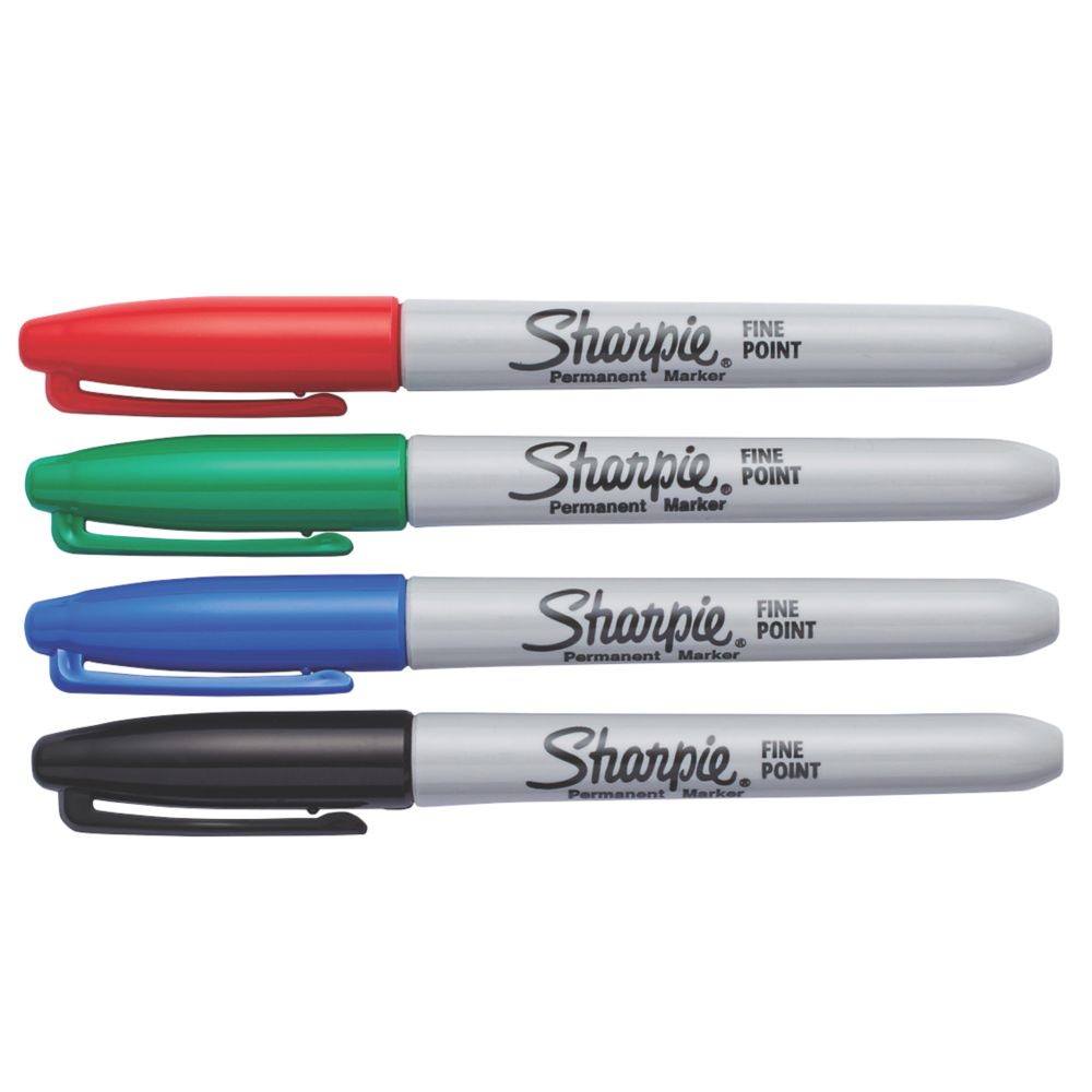 Image of Sharpie Fine Tip Mixed Colours Permanent Marker 4 Pieces 