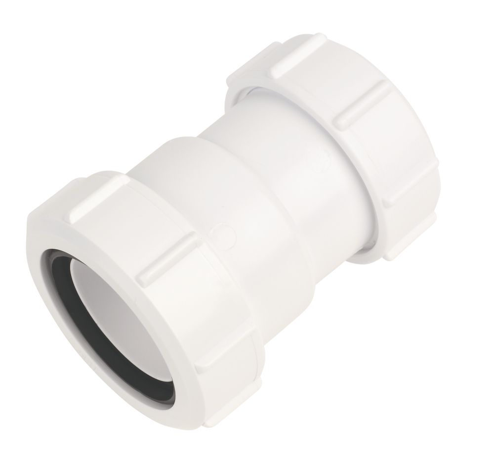 Image of McAlpine ST28M Straight Connector White 32mm x 40mm 