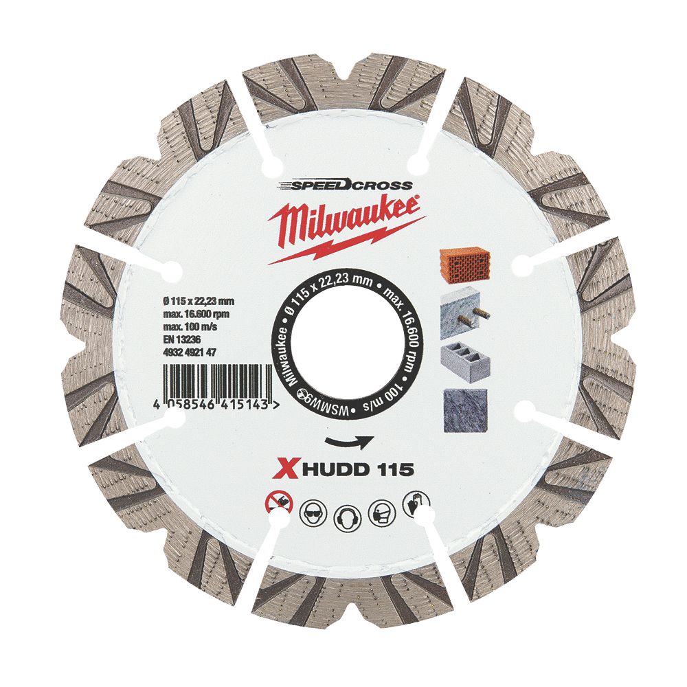 Image of Milwaukee Premium Speedcross XHUDD Masonry Diamond Blade 115mm x 22.23mm 