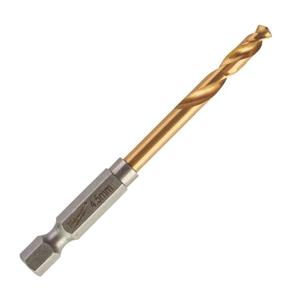 Image of Milwaukee Hex Shank HSS Drill Bit 4.5mm x 76mm 