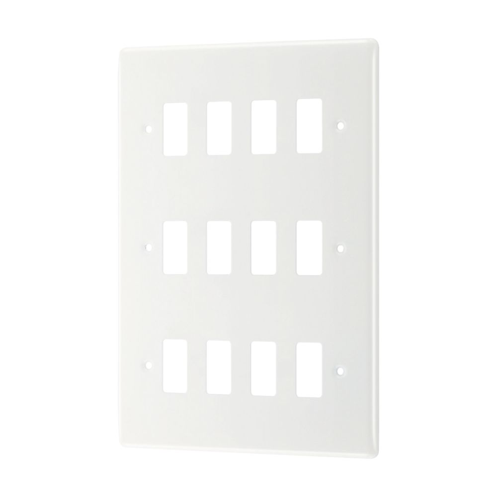 Image of British General Nexus Grid 12-Module Grid Faceplate White 