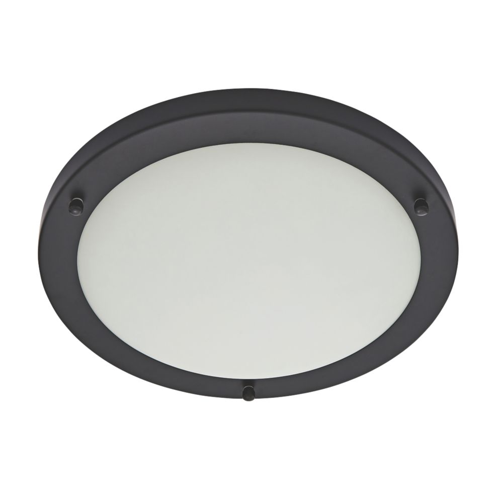 Image of Spa Delphi LED Flush-Fitting Ceiling Light Satin Black 18W 900lm 