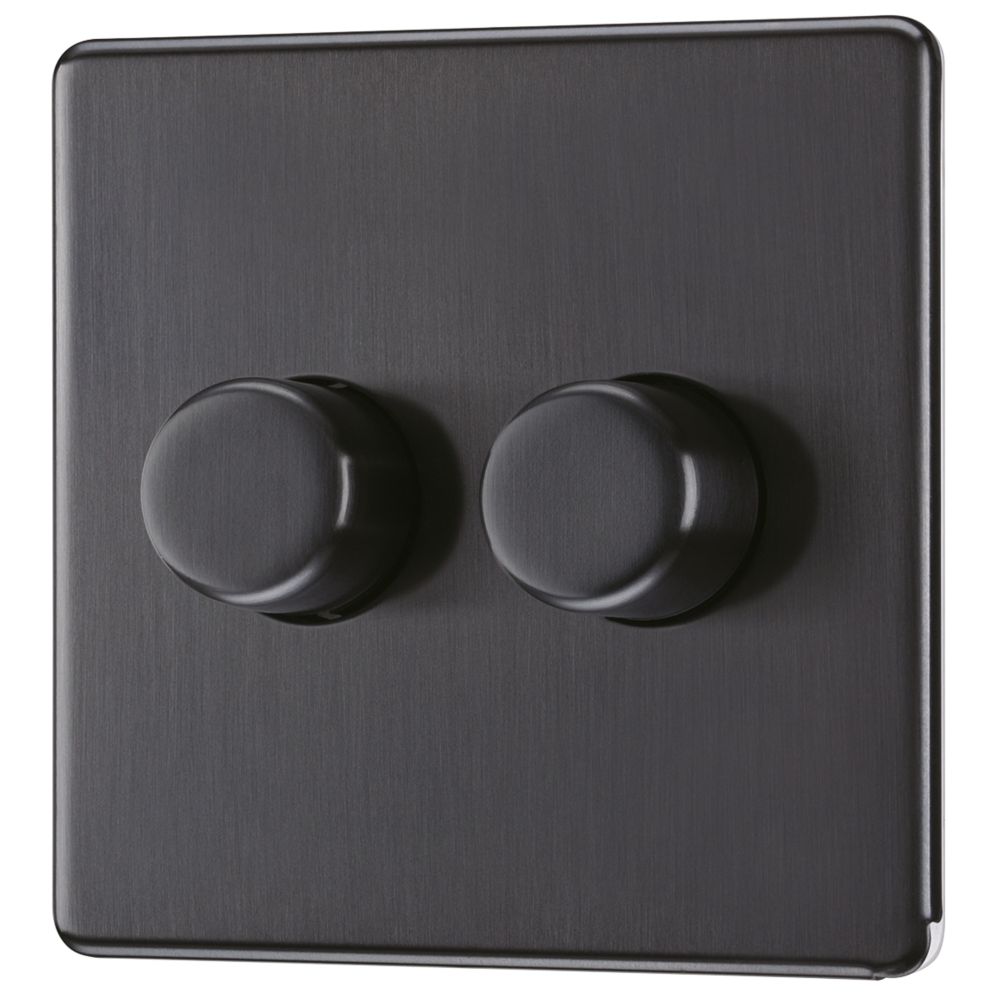Image of LAP 2-Gang 2-Way LED Dimmer Switch Slate Grey 