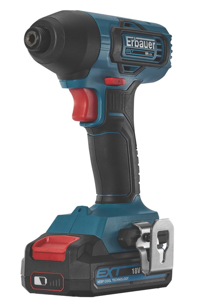 Image of Erbauer EBID18LI 18V 1 x 2.0Ah Li-Ion EXT Cordless Impact Driver 