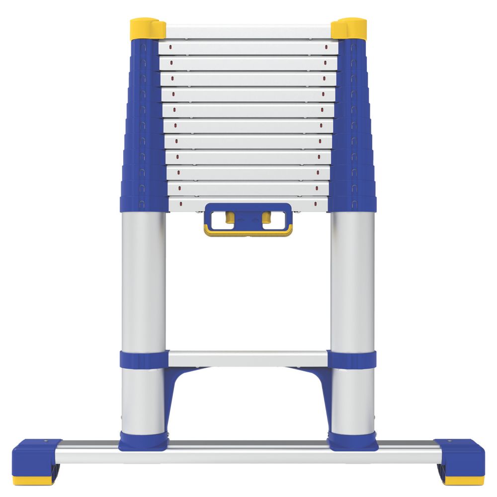 Image of Werner Soft Close Top Grade Aluminium Telescopic Ladder 3.8m 