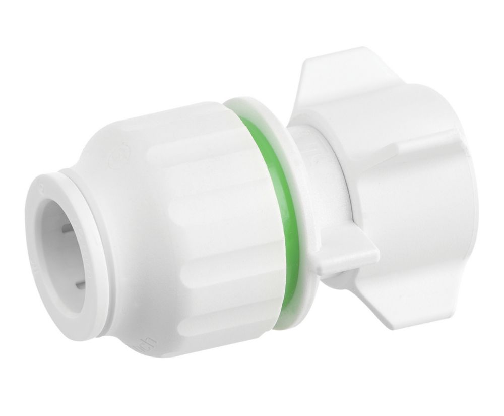 Image of Flomasta Twistloc SRSU6764M Plastic Push-Fit Straight Tap Connector 15mm x 1/2" 2 Pack 
