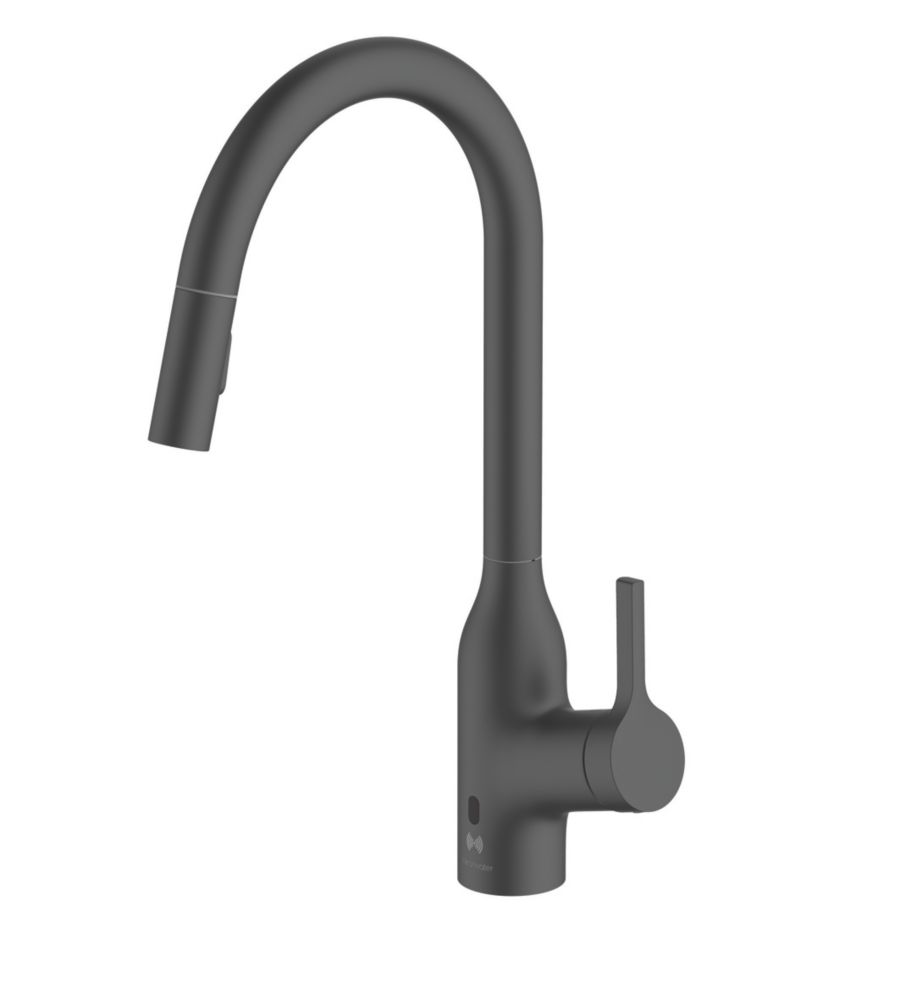 Image of Clearwater Amelio AML10MB Battery-Powered Sensor Tap with Twin Spray Pull-Out Matt Black 