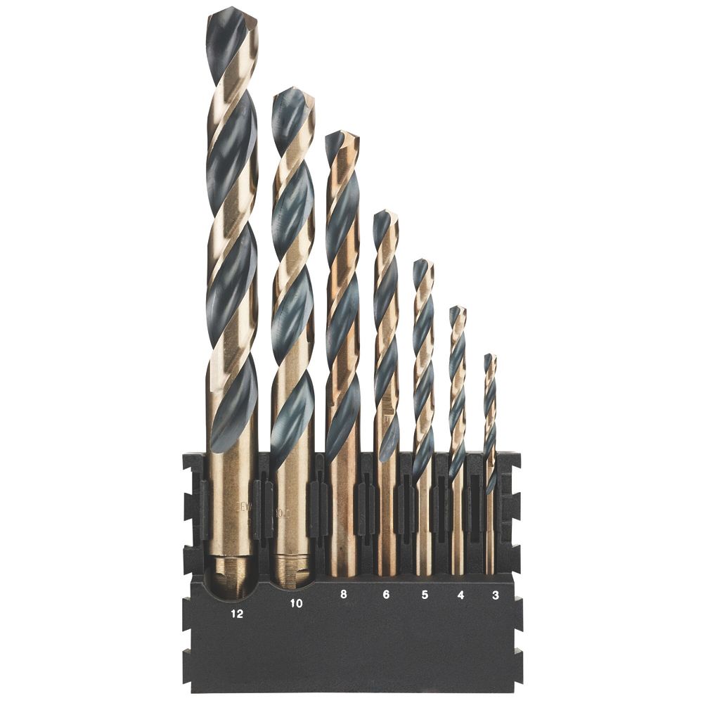 Image of DeWalt Black & Gold DT70829-QZ Triangle Shank HSS Drill Bits 7 Pieces 