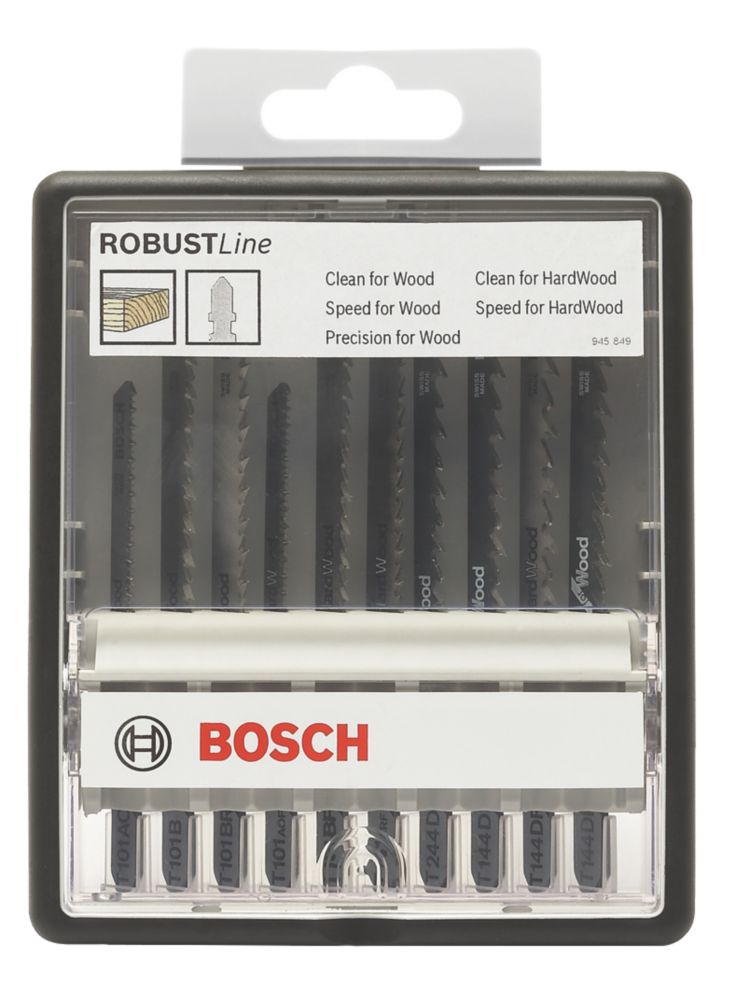 Image of Bosch 2.607.010.540 Wood Wood Jigsaw Blade Set 10 Pieces 