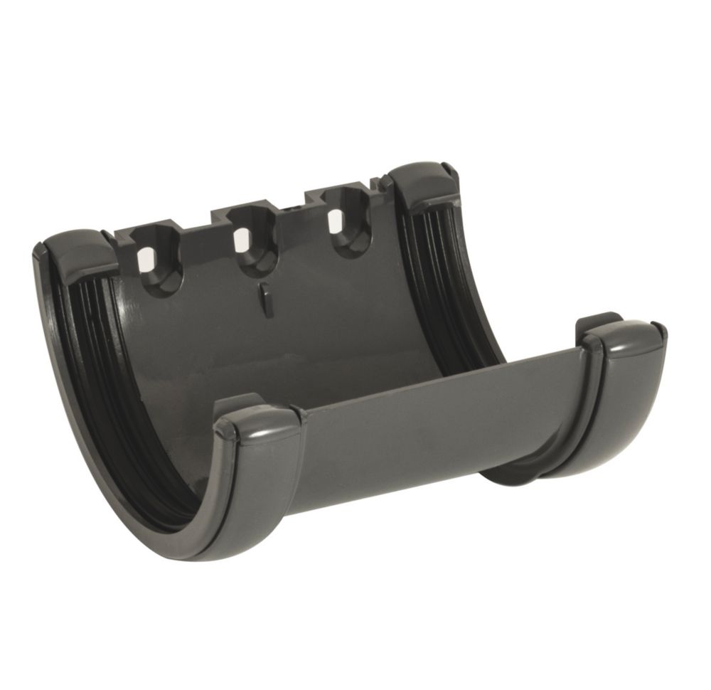 Image of FloPlast Half Round Union Bracket Anthracite Grey 112mm 