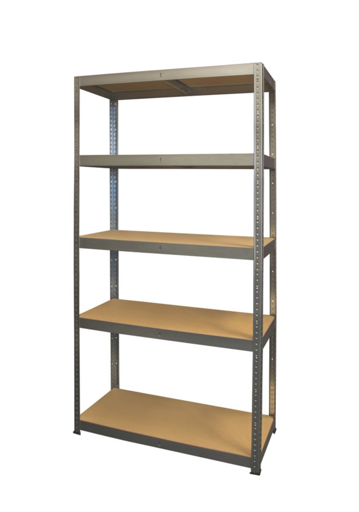 Image of 5-Tier Galvanised Steel Boltless Shelving Unit 900mm x 450mm x 1800mm 