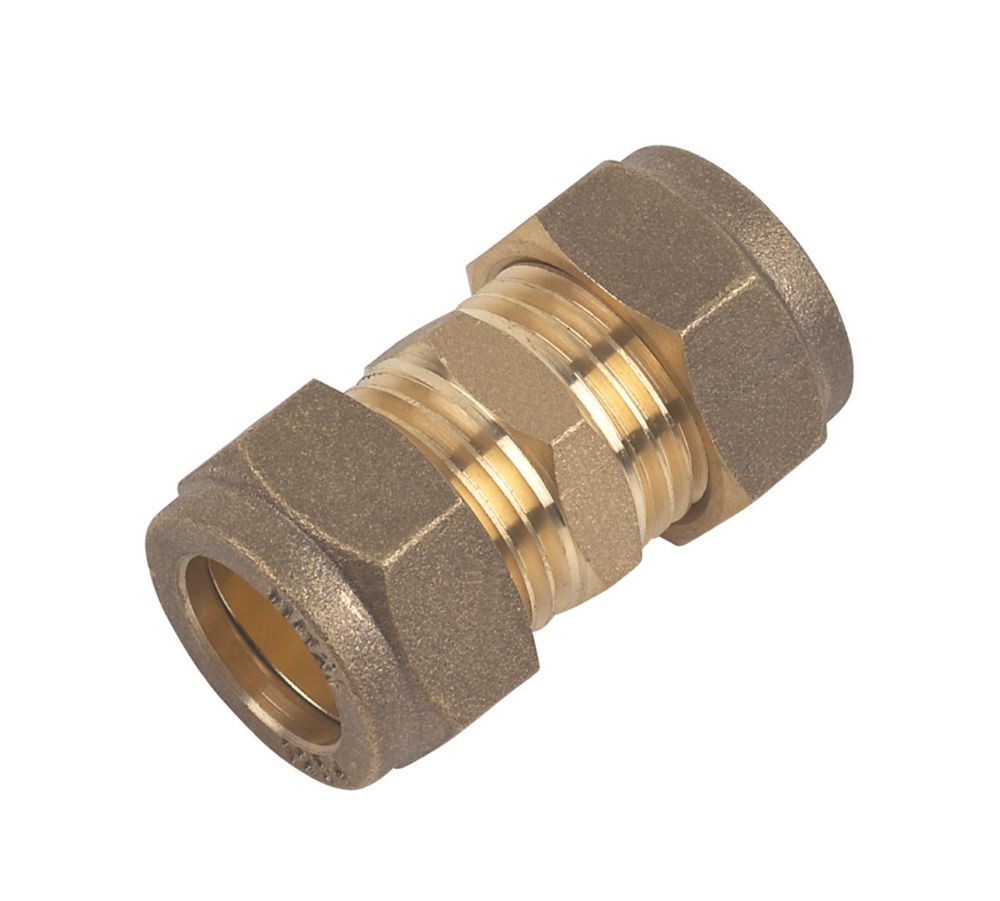 Image of Flomasta Compression Equal Couplers 15mm 2 Pack 