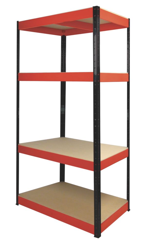 Image of RB Boss 4-Tier Powder-Coated Steel Boltless Freestanding Shelving 900mm x 400mm x 1800mm 