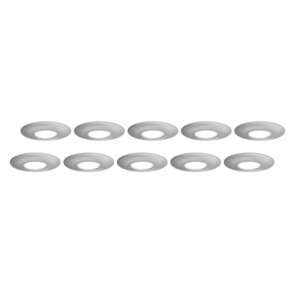 Image of 4lite Fixed Fire Rated Downlight Brushed Chrome 10 Pack 