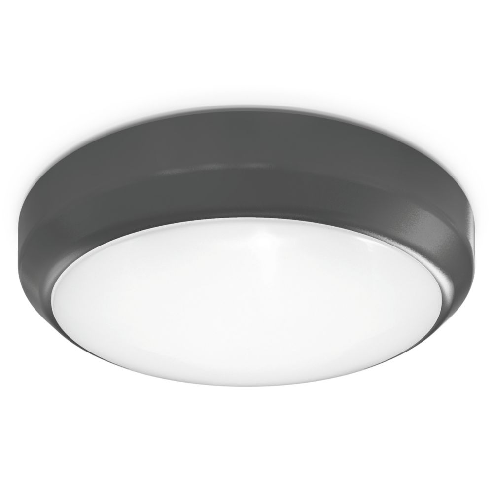 Image of 4lite Indoor Maintained Emergency Round LED Wall/Ceiling Light Graphite 13W 1100lm 