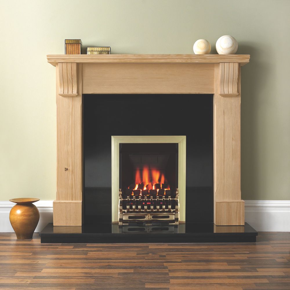 Image of Focal Point Blenheim Brass Rotary Control Inset Gas Multiflue Fire 480mm x 108mm x 585mm 