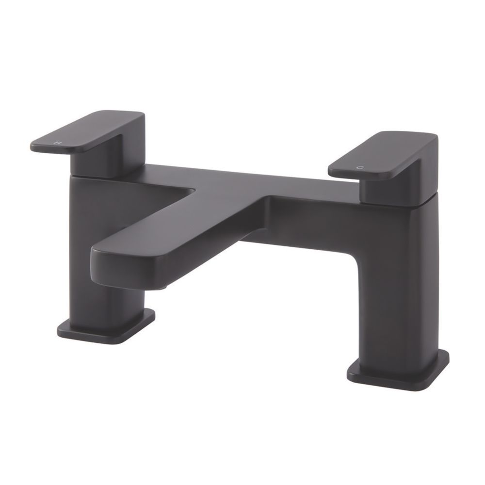 Image of Highlife Bathrooms Fife Deck-Mounted Bath Filler Matt Black 