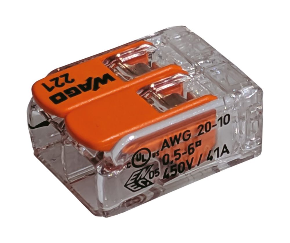 Image of Wago 41A 2-Way Lever Connectors 50 Pack 