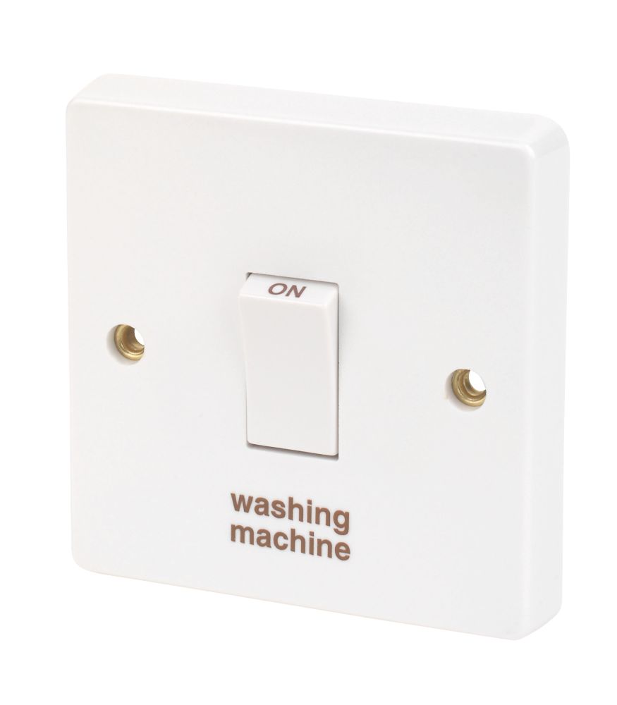 Image of Crabtree Capital 20A 1-Gang DP Washing Machine Switch White 