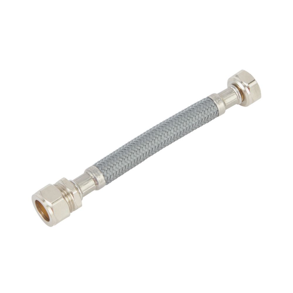 Image of Flomasta Straight Flexible Compression Hose 15mm x 1/2" x 150mm 