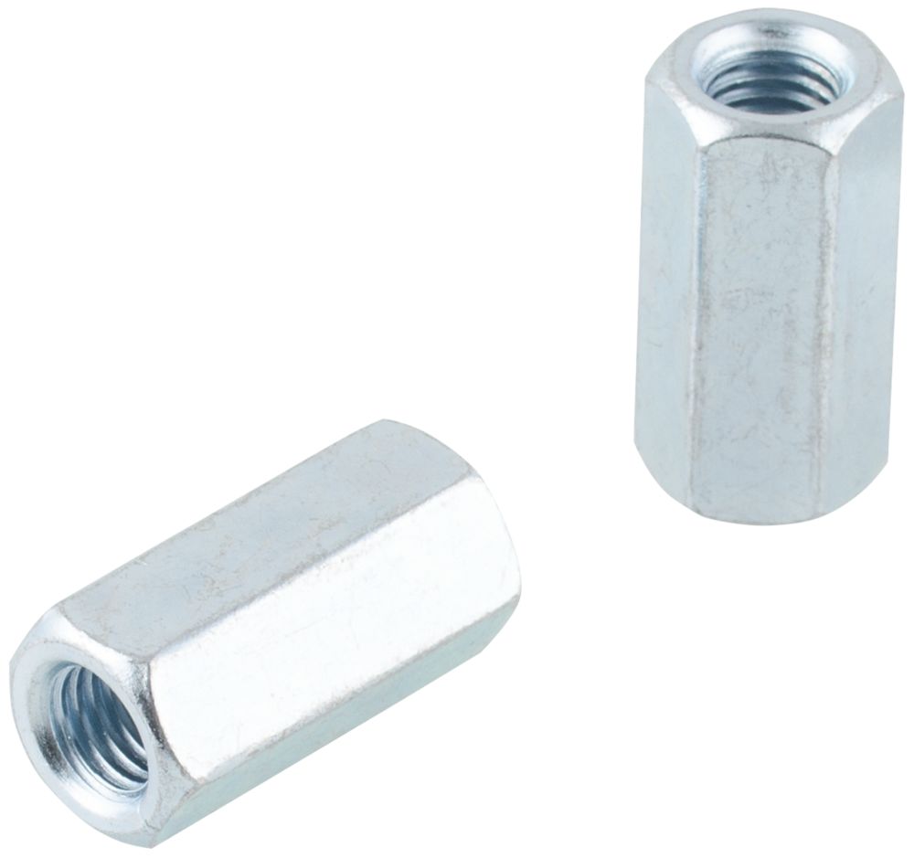 Image of Easyfix Carbon Steel Threaded Rod Connecting Nuts M12 10 Pack 