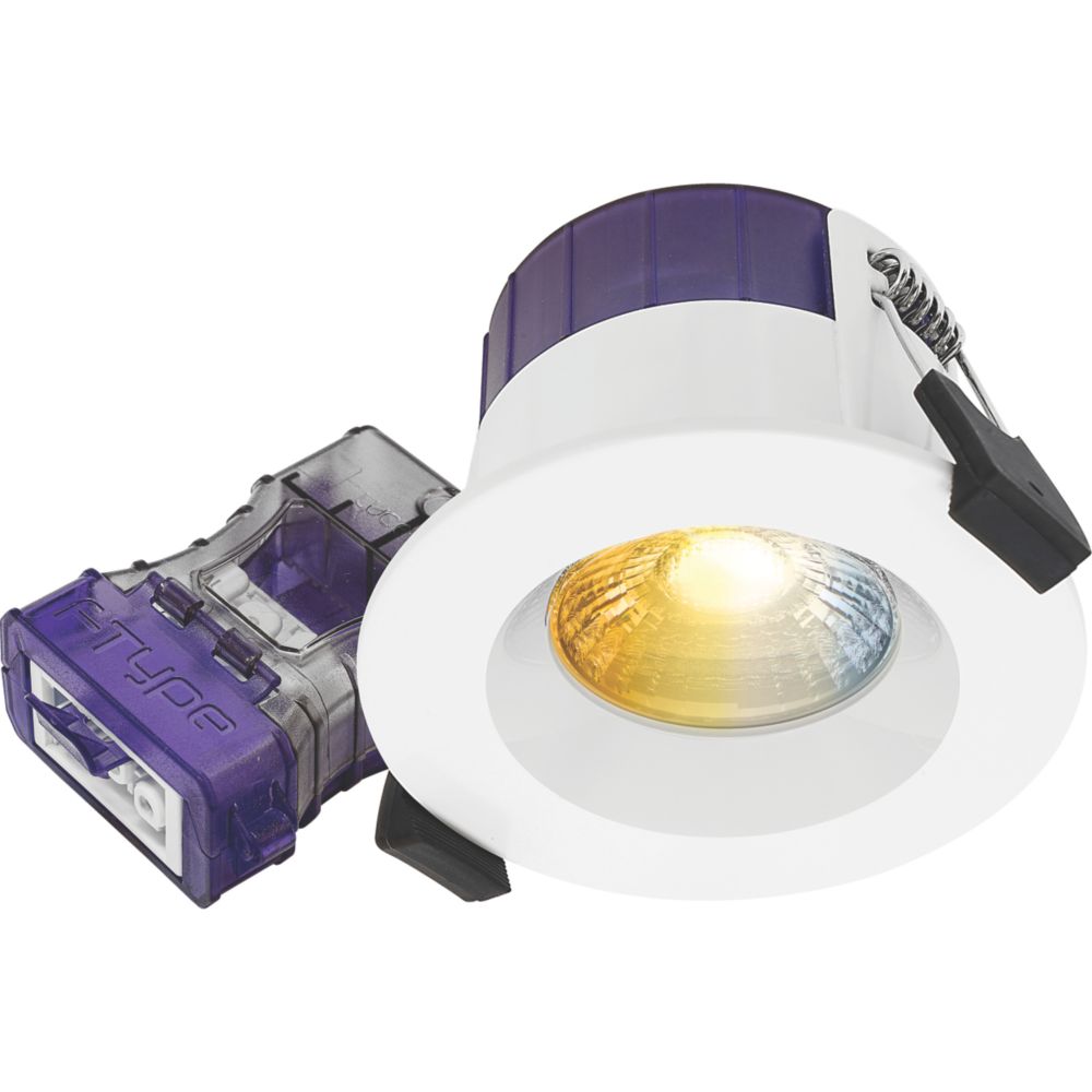 Image of Luceco FType Ultra Regressesd Fixed Cylinder Fire Rated LED Downlight CCT Colour Change White 4-6W 710/725/750/745lm 