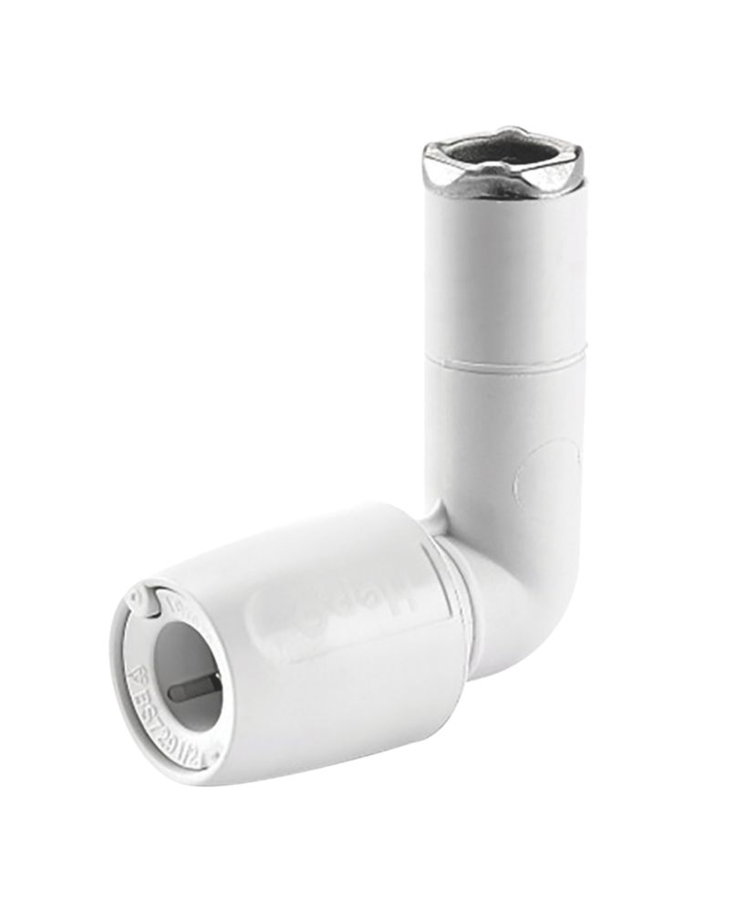 Image of Hep2O Plastic Push-Fit Reducing 90Â° Stem Elbow F 10mm x M 15mm 