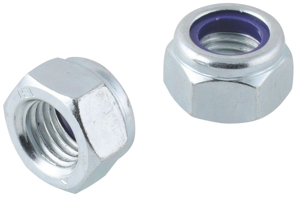 Image of Easyfix BZP Steel Nylon Lock Nuts M16 50 Pack 