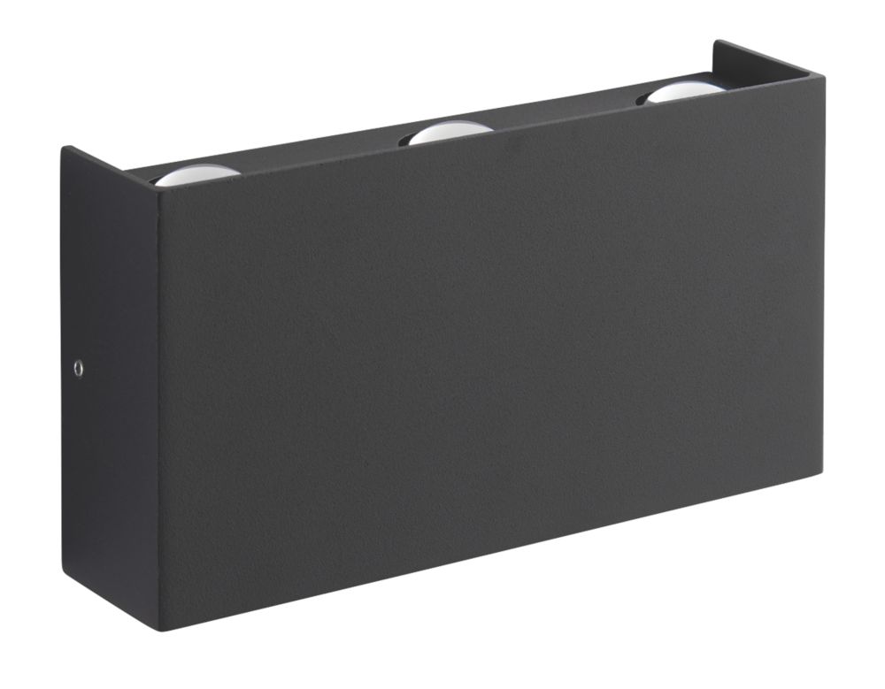 Image of LAP Outdoor LED Tri-Light Up & Down Wall Light Textured Black 7.5W 550lm 