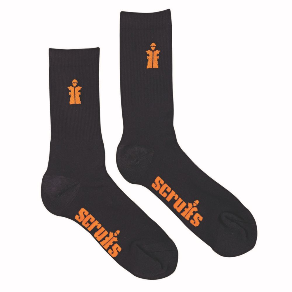 Image of Scruffs Worker Socks Black Size 10-13 3 Pairs 