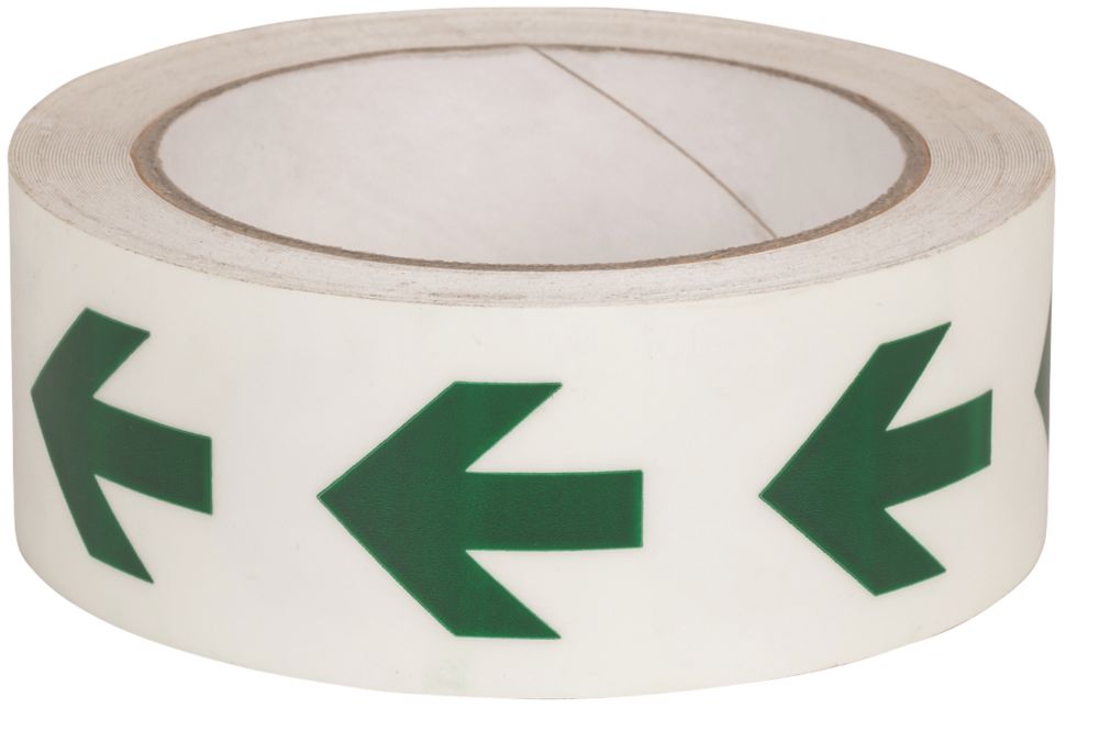 Image of Nite-Glo Directional Arrow Tape Green & White 10m x 40mm 
