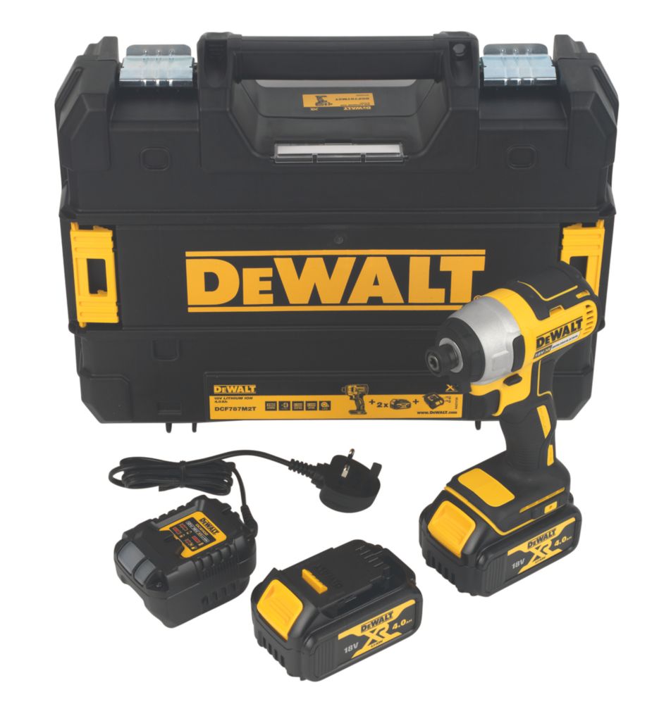 Image of DeWalt DCF787M2T-GB 18V 2 x 4.0Ah Li-Ion XR Brushless Cordless Impact Driver 