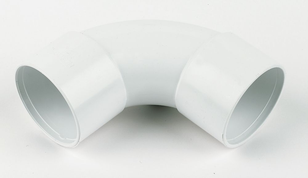 Image of FloPlast Solvent Weld Bend 92.5Â° White 50mm 