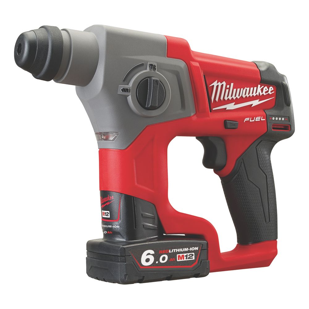 Image of Milwaukee M12 CH-602X FUEL 1.9kg 12V 2 x 6.0Ah Li-Ion RedLithium Brushless Cordless SDS Plus Drill 