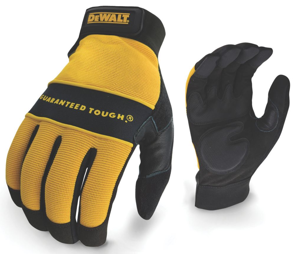 Image of DeWalt DPG21L Heavy Utility General Handling Gloves Black/Yellow Large 