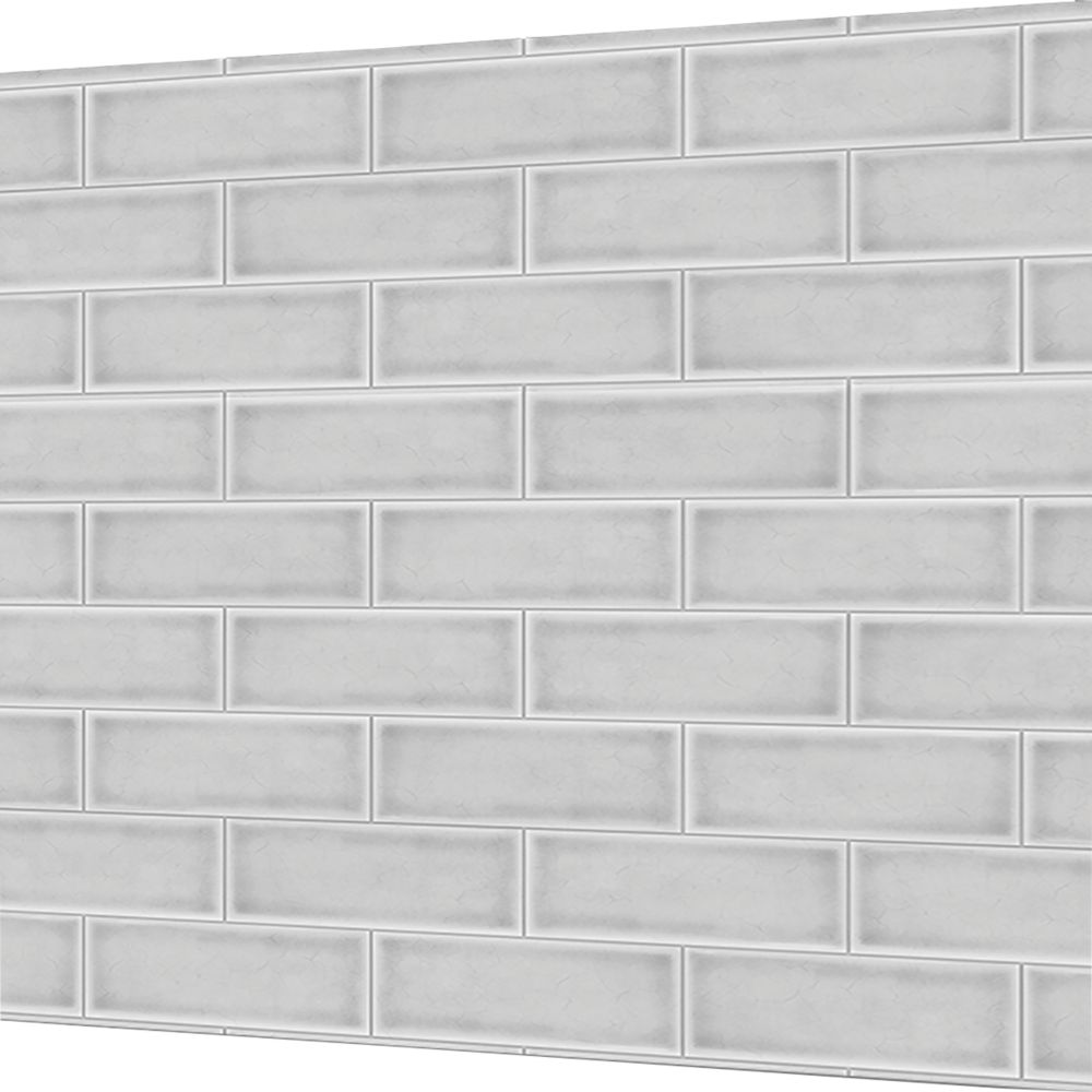 Image of Splashwall White Crackle Tile Alloy Splashback 900mm x 800mm x 4mm 