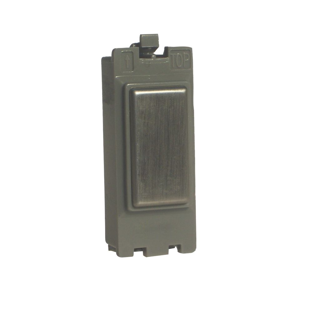 Image of Varilight PowerGrid 1-Module Grid Blanking Plate Brushed Steel 