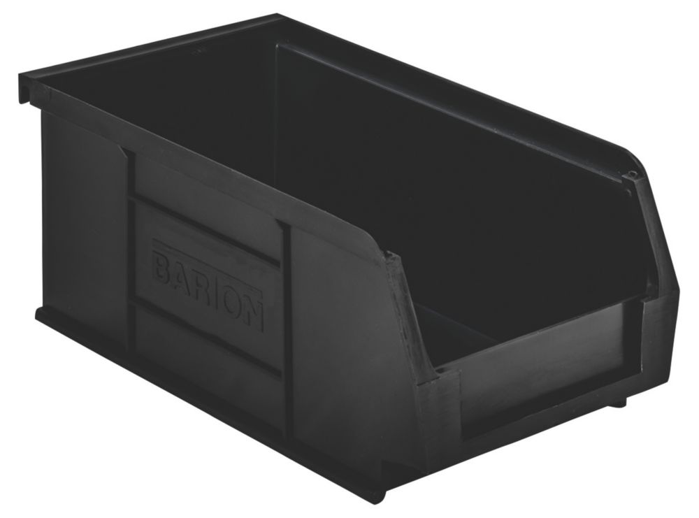 Image of Barton TC2 Semi-Open-Fronted Recycled Storage Containers Black 20 Pack 