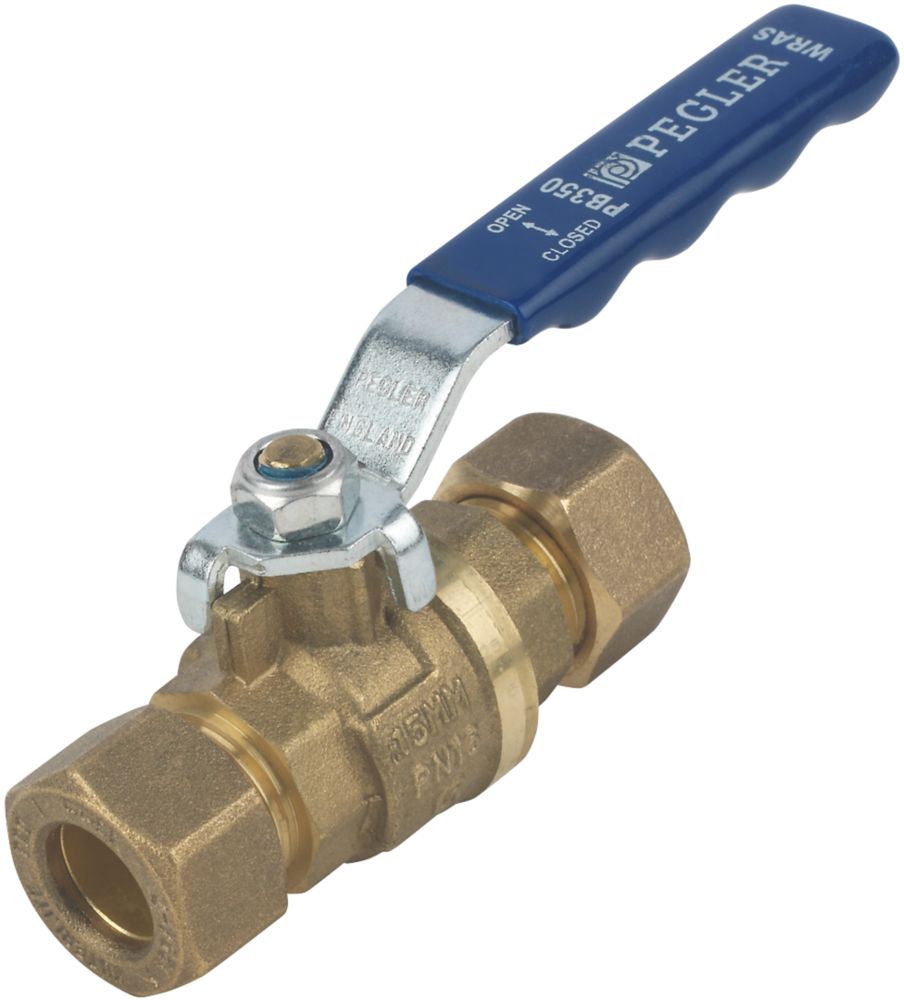 Image of Pegler Lever Ball Valve Blue 15mm 