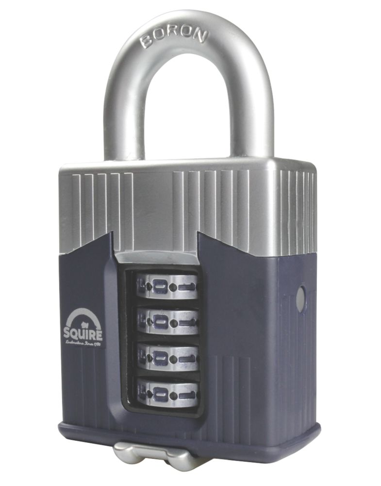 Image of Squire Warrior Armoured Steel Weatherproof Combination Padlock Blue / Chrome 45mm 