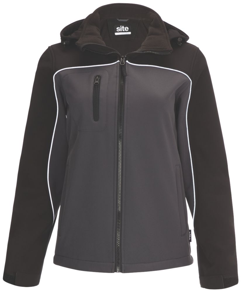 Image of Site Kardal Water-Resistant Womens Softshell Jacket Black / Grey Size 16-18 