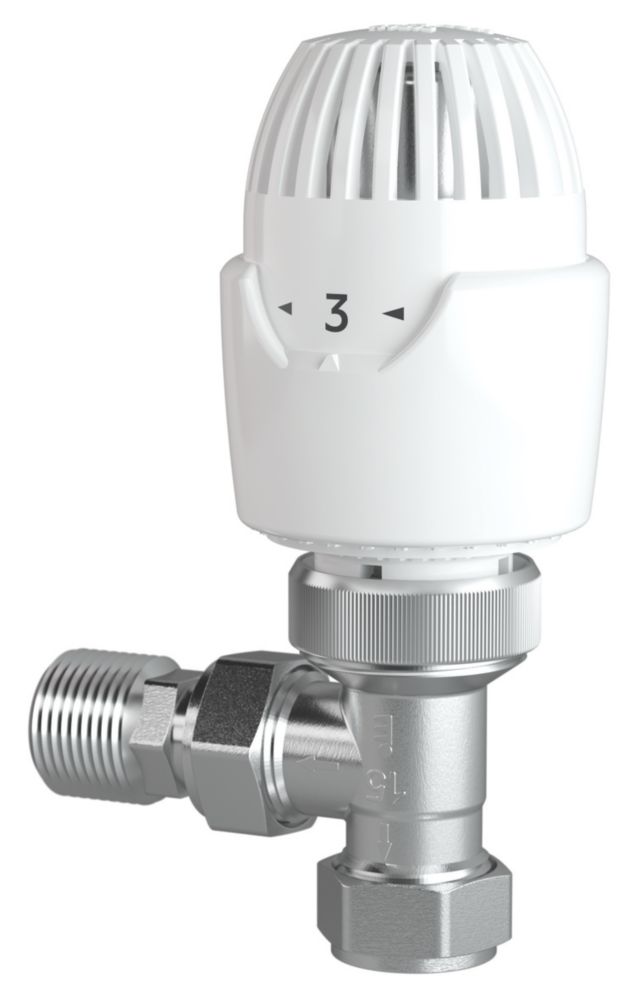 Image of Drayton RT212 White Angled Thermostatic TRV 10/15mm x 1/2" 