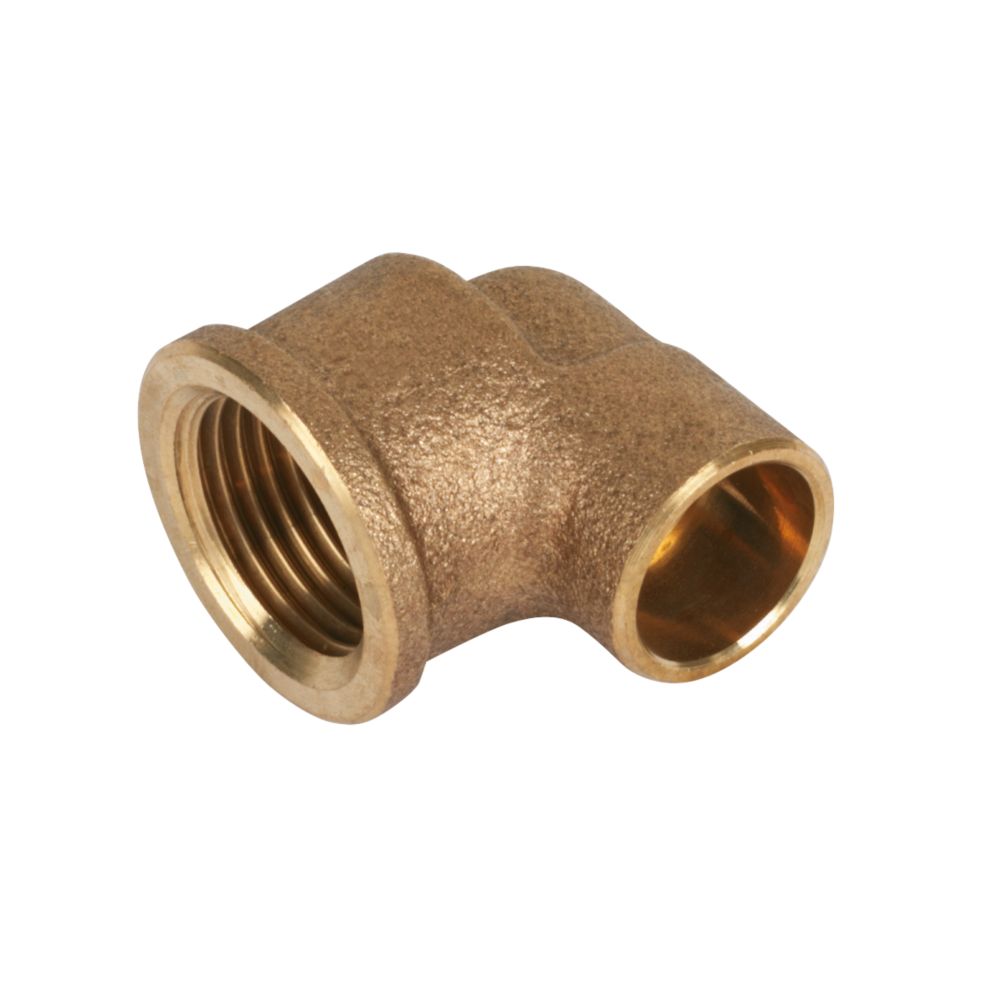 Image of Endex Brass End Feed Adapting 90Â° Female Elbow 15mm x 1/2" 