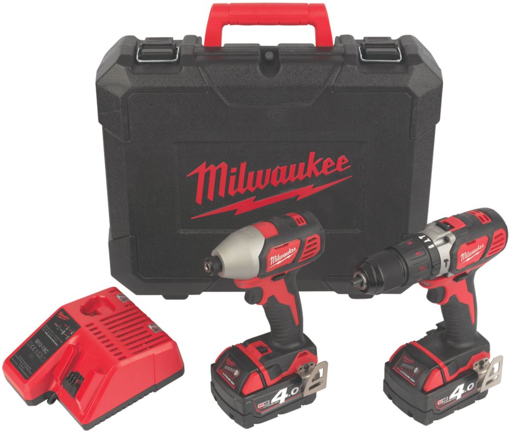 Image of Milwaukee M18 BPP2Q-402C 18V 2 x 4.0Ah Li-Ion RedLithium Cordless Twin Pack 