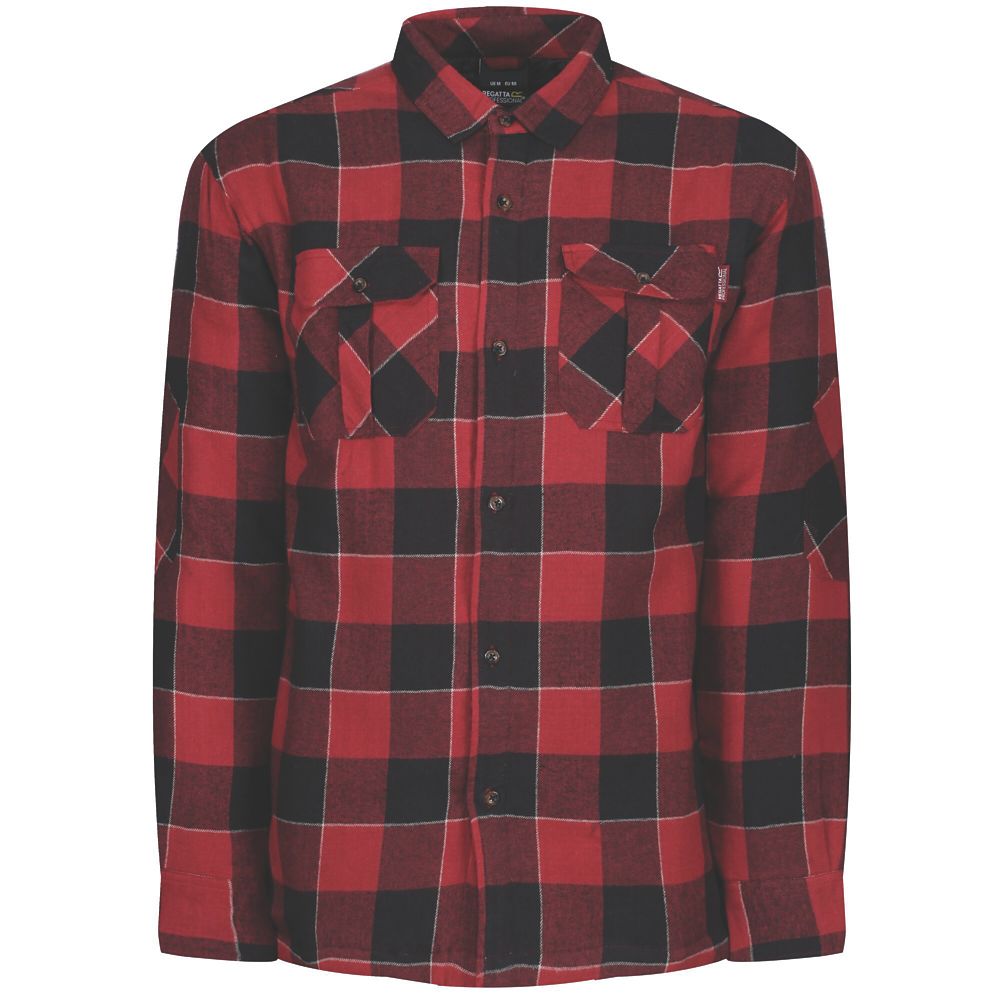 Image of Regatta Shelford Padded Shirt Shirt Red Check XX Large 50" Chest 