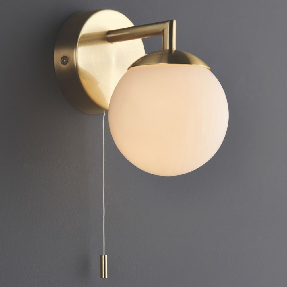 Image of Quay Design Milo LED Bathroom Wall Light Brushed Brass 2.5W 200lm 